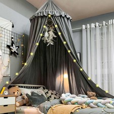 Bed Canopy for Girls, Dreamy Frills Ceiling Hanging Princess Canopy Bedroom D...