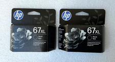 Lot of 2 HP 67XL High Yield Black Original Ink Cartridges EXP 2/28