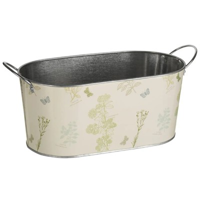Jardin verzinkter Stahl länglicher Eimer 4,4 l Metall Aufbewahrung Wanne Wäsche Organizer
