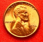 1954-S Lincoln Wheat Cent Penny GEM RED BU From an Original Bank Roll