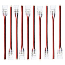 LED Strip Connectors 2Pin 8mm, 10 PCS LED Connectors Solderless Pigtail for S...