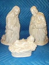ceramic nativity set large 3 piece