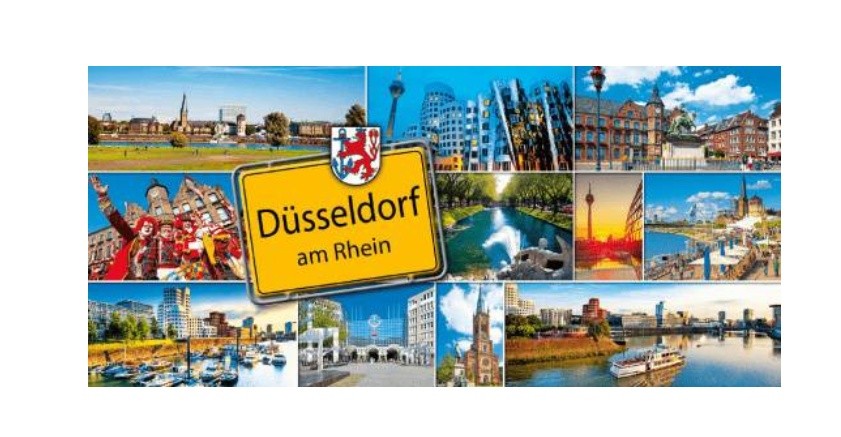 Düsseldorf magnet 12 cm photo souvenir Germany Rhine shore carnival...