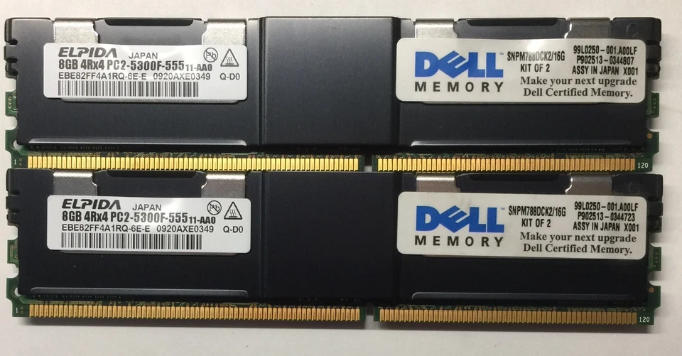 2 8GB (16GB total) Dell DDR2 ECC RAM/Memory (*UNTESTED*), 667MHz PC2-5300F - Image 3 of 4