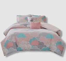 Urban Habitat Kids Pink Reversible Cloud 5-Pc. Duvet Cover Set, Full/Queen
