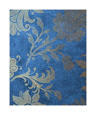 Blue Floral Velvet Composition Notebook - Large Ruled Notebook - 8x10 Lined Note