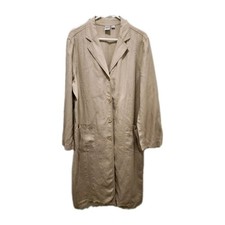 CITY DKNY Beige 100% Linen Duster Coat Pocket...