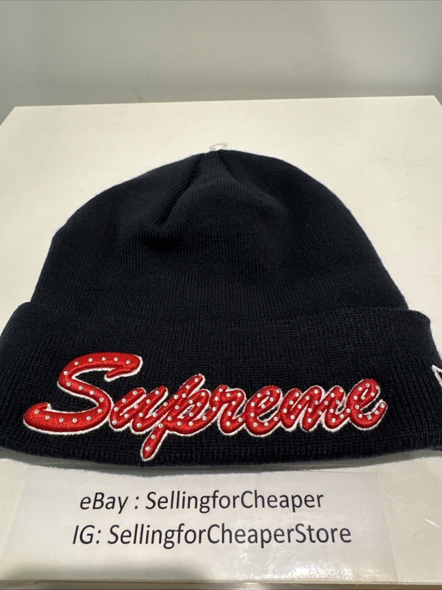 帽子 Supreme NEWERA Script Beanie NAVY NEW Supreme New Era Script Beanie Navy / Red Logo with Diamonds