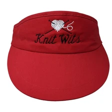 Knit Wits Slideback Sun Visor Hat Red One Size Embroidered Yupoong