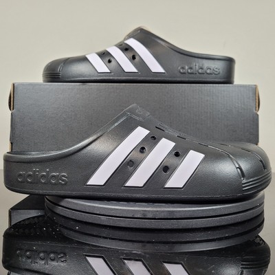 Adidas Adilette Clog Slip On Shoes Black White GZ5886 Men's Sz 9