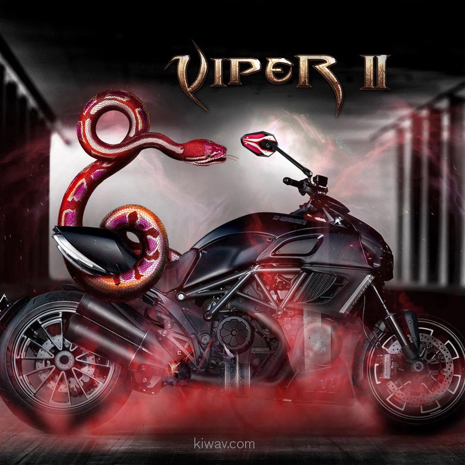 KiWAV Viper II Red Rear Side Mirrors M10 for Victory Cross Country Kingpin - Изображение 3 из 4