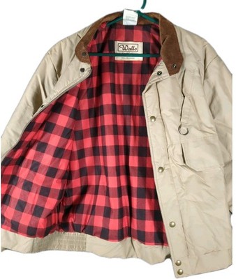 Vintage Walls Softshell Work Jacket Plaid Flannel Lined Work 90s USA Sz Medium