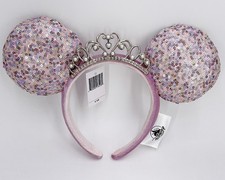 Disney Headband Minnie Mouse Pink Sequin Collection Ears 2025 Princess Crown