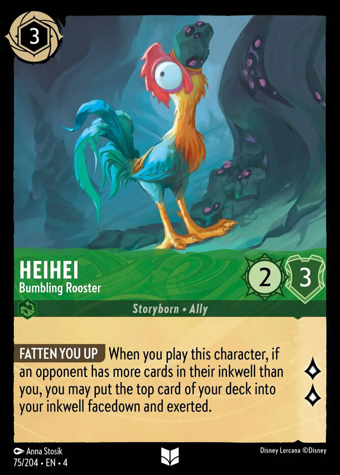 x4 Heihei - Bumbling Rooster - 75/204 - Uncommon Lorcana Ursula's Return M/NM