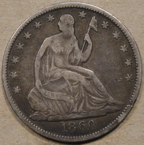 1860-O Seated Liberty Half 50c VF As Pictured