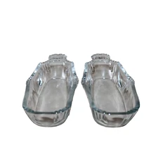 Banana Split ~ Ice Cream ~ Heavy Clear Cut Indiana Glass Bowls Set Of 2 Vintage