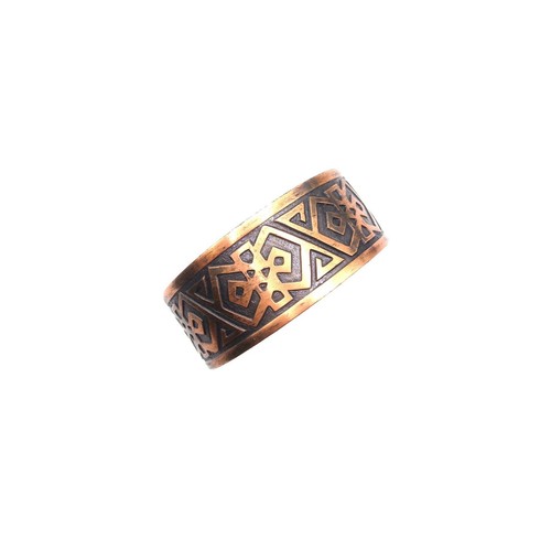 Park Lane Southwestern Aboriginal Ethnic Copper & Black Cuff Bracelet Unisex - 第 1/5 張圖片