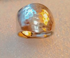 HAND MADE Hammered Sterling Silver Band Ring Women  s Size. 6.5   Z41 