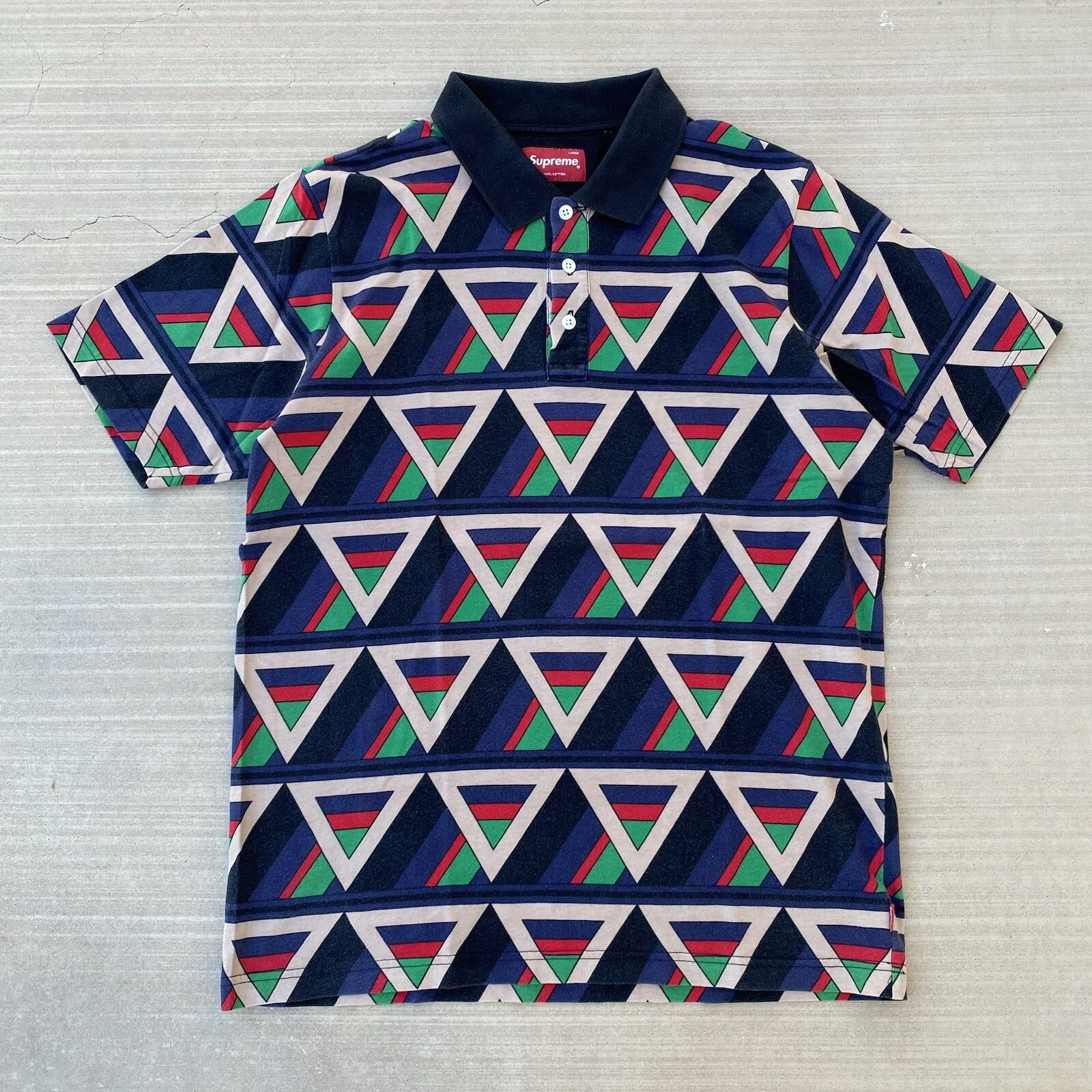 Polo vintage Supreme géométrique multicolore 2008 Gucci