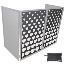 ProX XF-SHEARTSQ1X2 Stepped Hearts White on Black DJ Facade Scrims Pair