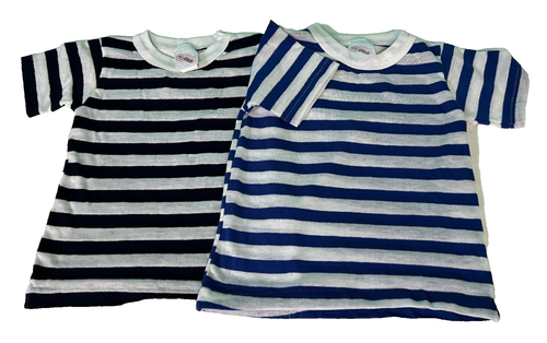 American Fashion Lot of 2 Boys Shirts Size 5 Striped Vintage USA Blue Black-C1 - Picture 3 of 14