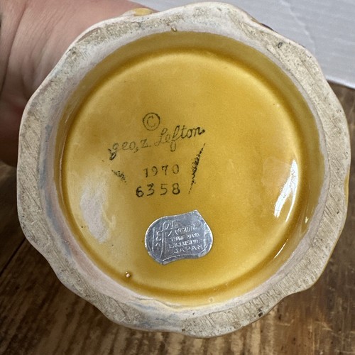 Vintage Lefton Mushroom Forest Sugar Bowl / Jam Pot 6358 5" 1970 Ceramic - Picture 13 of 13