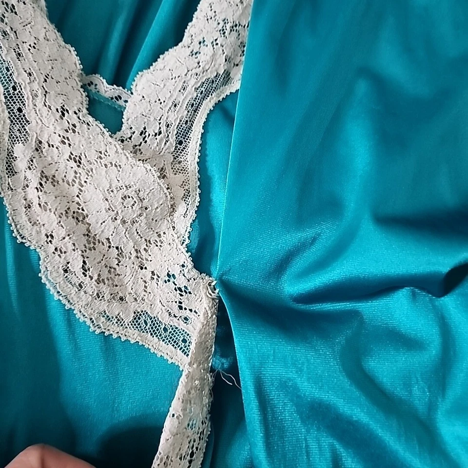 Juego de bata de camisón vintage verde 34/36 Lave Trim íntimates tocador para dormir feria EE. UU. Foto 4 de 4