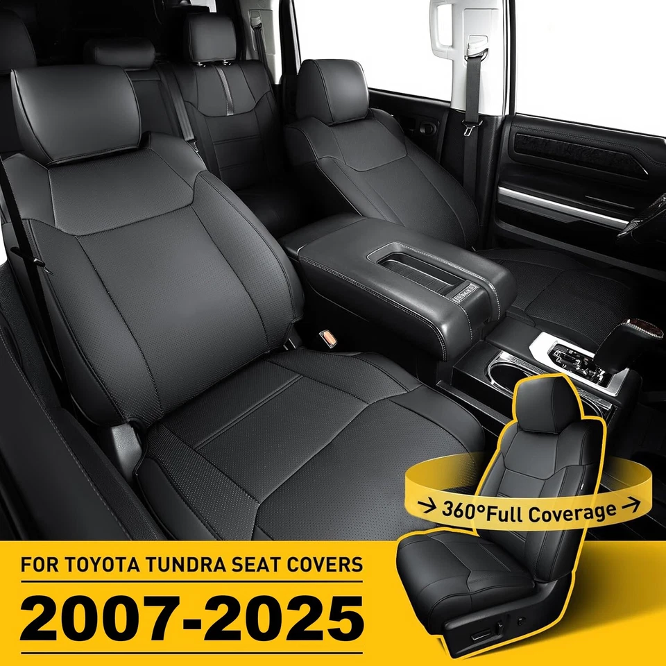 PARA TOYOTA TUNDRA 2007-2025 MOTOPTES FUNDAS DE ASIENTO DE COCHE PERSONALIZADAS CUERO IMPERMEABLE Foto 4 de 4