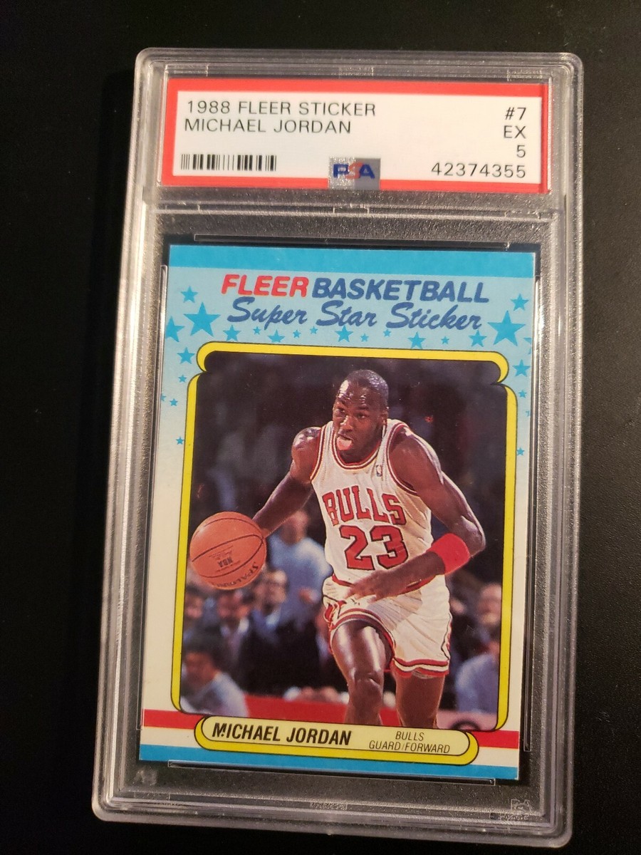 マイケルジョーダン　シール 1988 Fleer Sticker Michael Jordan #7 PSA Graded | eBay