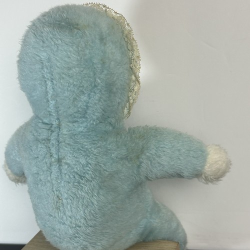 1950er Jahre Charakter Neuheit Co Gummigesicht Baby Puppe 14 Zoll Plüsch gruselig Vintage blau - Bild 7 von 10