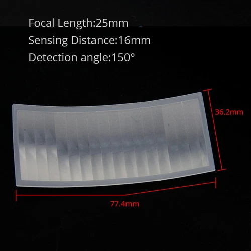 Lente Fresnel de inducción infrarroja cuerpo humano distancia de detección lejana 50 piezas PIR HDPE - Imagen 23 de 47