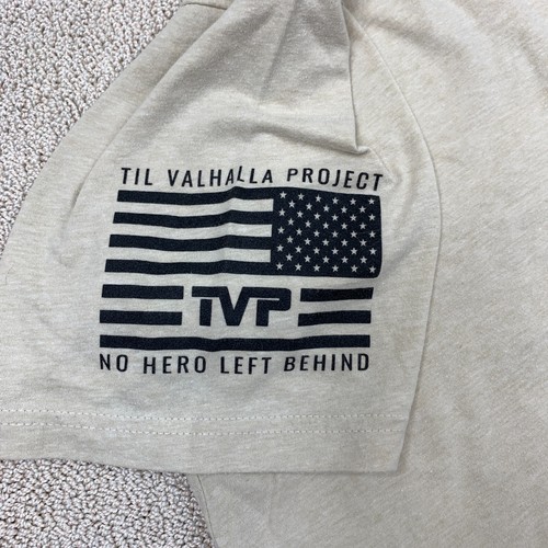 Til Valhalla Project Honoring D-Day Veterans Heather Shirt Men's Size 2XL Tan - Picture 5 of 10
