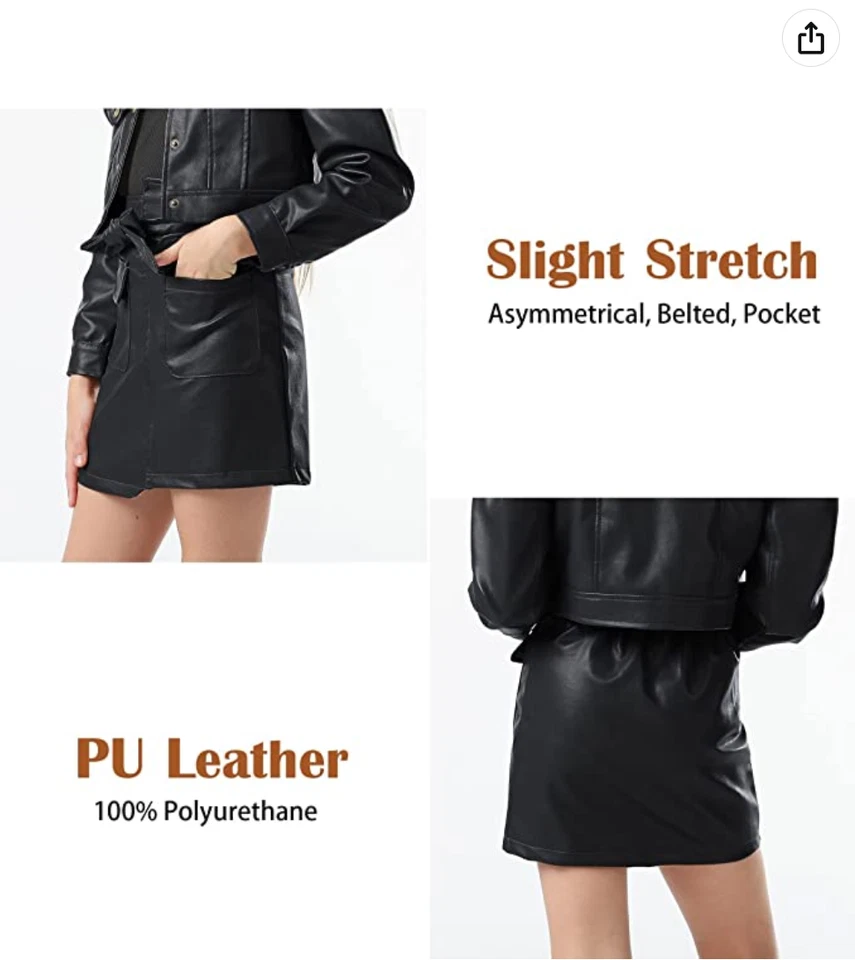 Faldas de cuero para niñas pequeñas con hebilla de cinta de letras con cinturón primavera Autu Foto 4 de 4