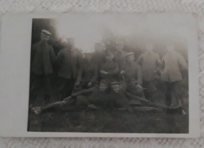 Original Photo 1916 Field Post WW1 Group 11 Soldiers Run Stamp Unstamped