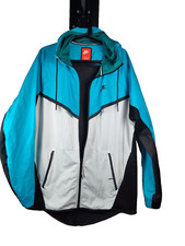 Nike Men Jacket Lightweight Blue Black Windbreaker Size XL