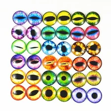 20 Pcs Round Glass Dragon Eyes 30MM Cabochon Eyes for DIY Craft Jewelry Making