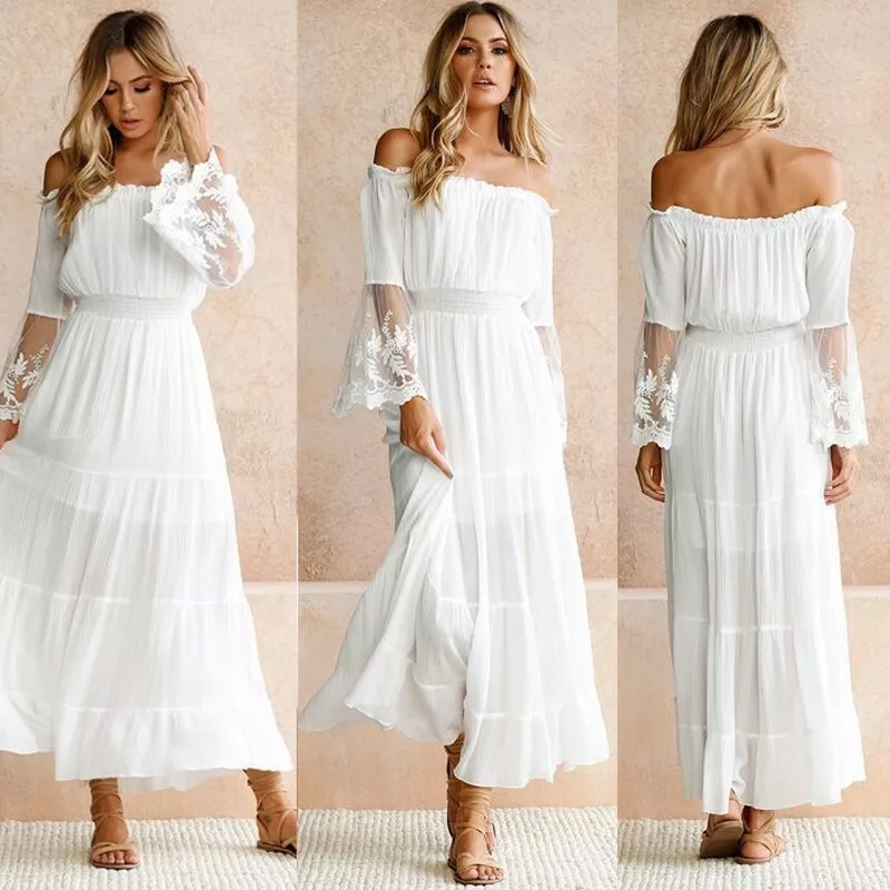Plain long dresses store with sleeves