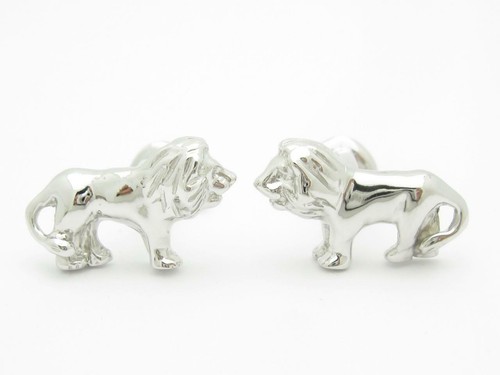 Platino Plata de Ley Personalizado Hecho a Mano 3D León Gemelos Diseño Novia - Imagen 12 de 12