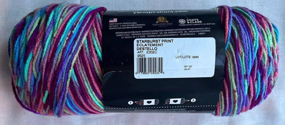 1 E302C RED HEART STARBURST PRINT Super Saver Jumbo 10oz 482yds - Image 2 of 4