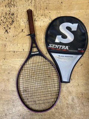 Raquette De Tennis Vintage Sentra 1984 - Taille 4 1/2 L - Panthère Noire