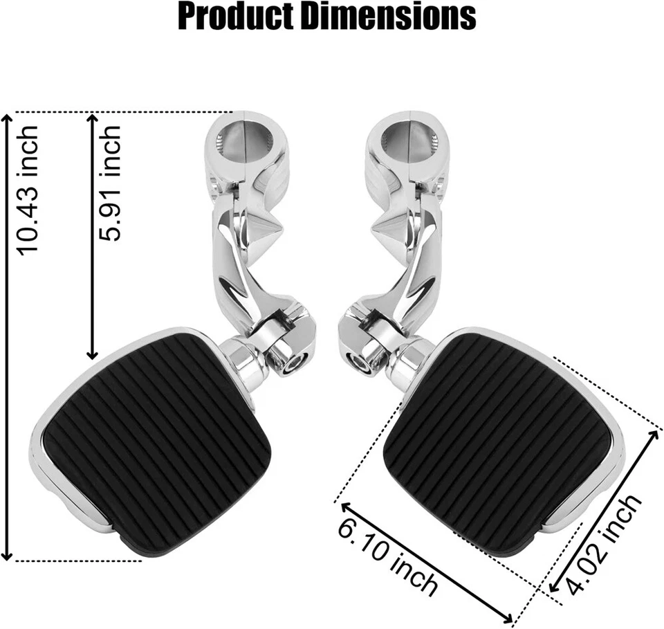 Nuevo pedal reposapiés 1,25" carretera para Harley Touring Sportster Softail Dyna Foto 2 de 4