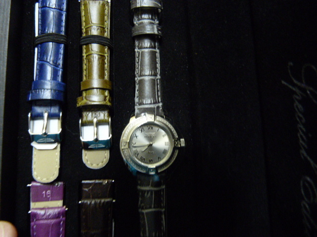 Invicta Angel Morning Star Quartz 5pc silvertone leather