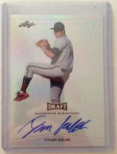 Tyler Kolek 2014 Leaf Metal Draft Silver Prismatic Base Autograph Auto - MARLINS