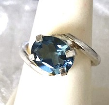 Vintage Blue Quartz Sterling Silver Ring