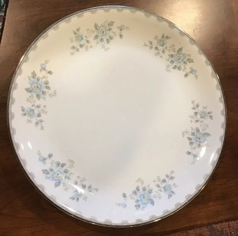 12” Vintage Mikasa ARDEN Chop Serving Plate Japan 4222 Blue Flower Fine China