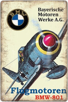 Metal sign - BMW: Engine advertisement for FW 190 (period advertising)