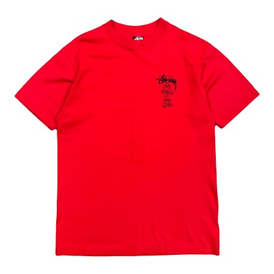 VTG 80s Stussy One World One Love Rasta Lion T Shirt Streetwear