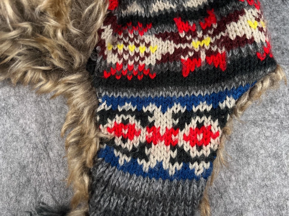 Детские большие серые акриловые ушные клапаны BabyGap Trapper Beanie Fair Isle с полиэтиленовой подкладкой - Изображение 3 из 4