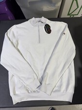 NWT MEN'S GREG NORMAN WEATHER-KNIT SWEATER, SIZE: S, COLOR: LIGHT GRAY M29 