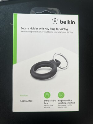 Belkin AirTag Secure Holder With Key Ring - Black (F8W973)